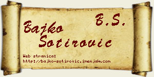 Bajko Sotirović vizit kartica